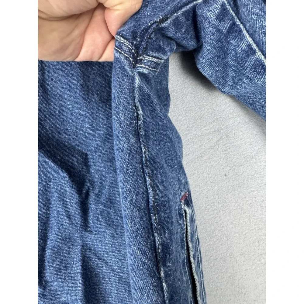 Vintage Fubu Collection Denim Blue Jean Trucker Jacket Pocket Button Mens XL Y2K